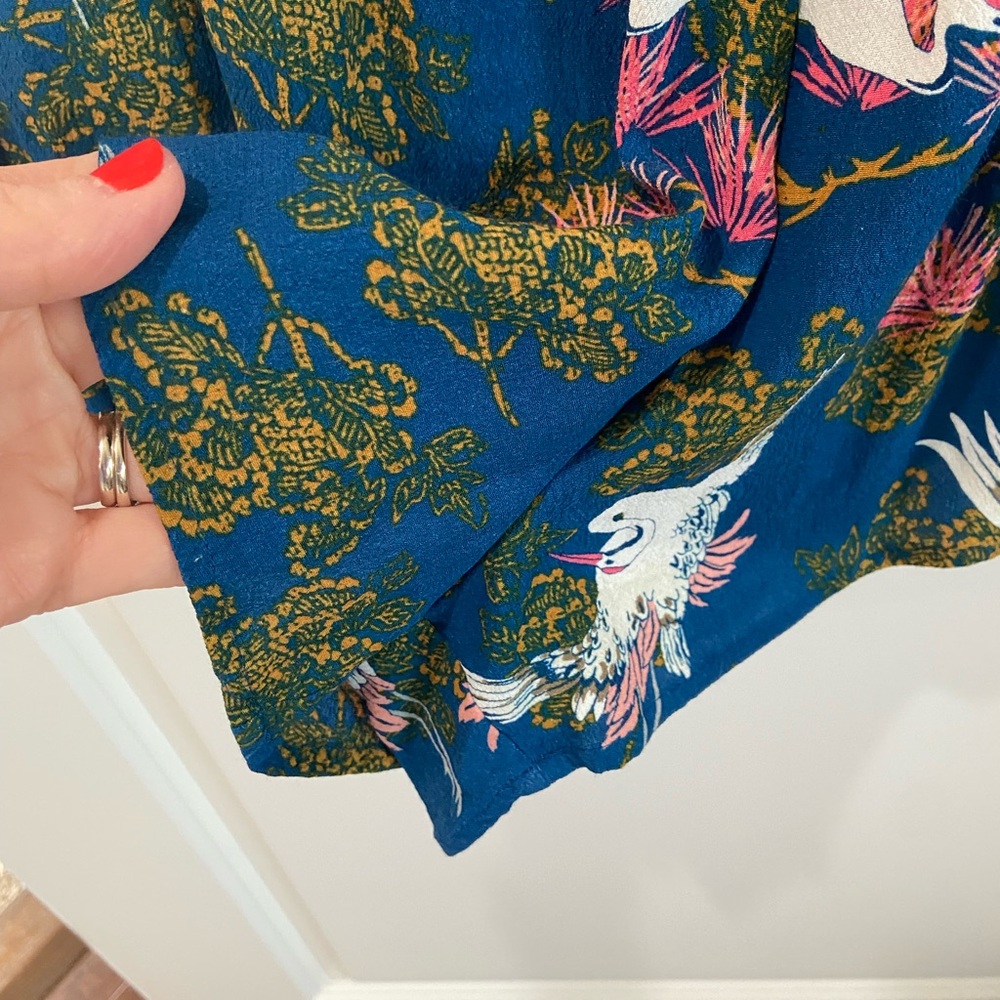 Express Colorful Egret Print Ruffled Romper - Picture 4 of 9